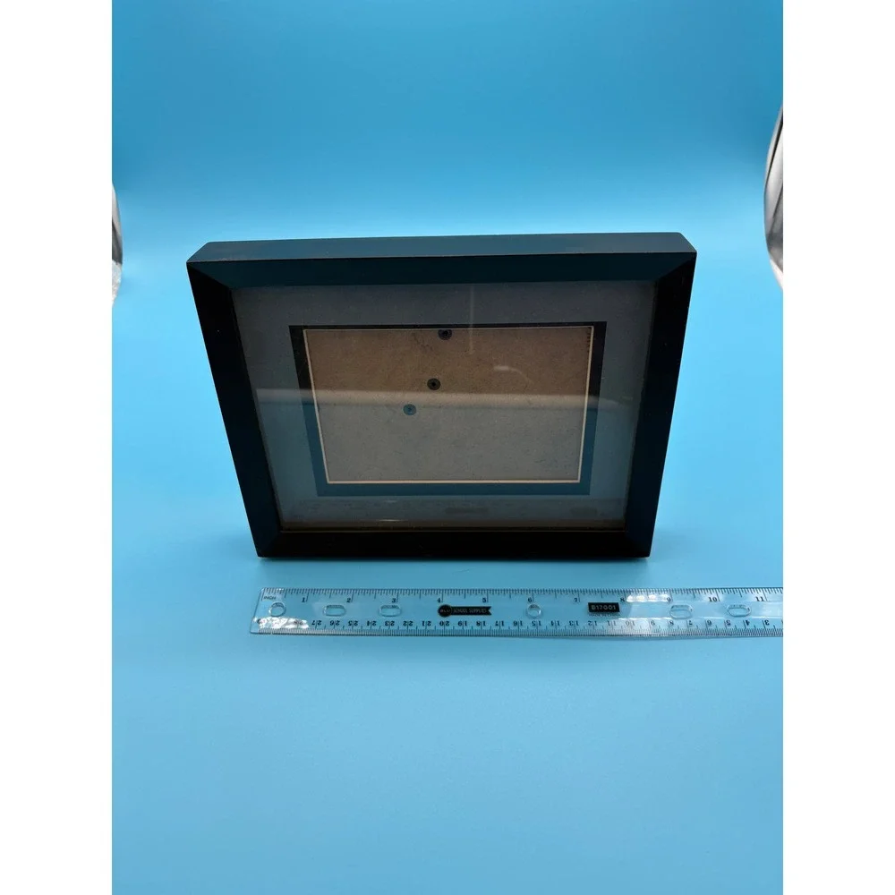 Blue 9x7 Picture Frame Double Mat Deep Tabletop Gallery Photo Display 1